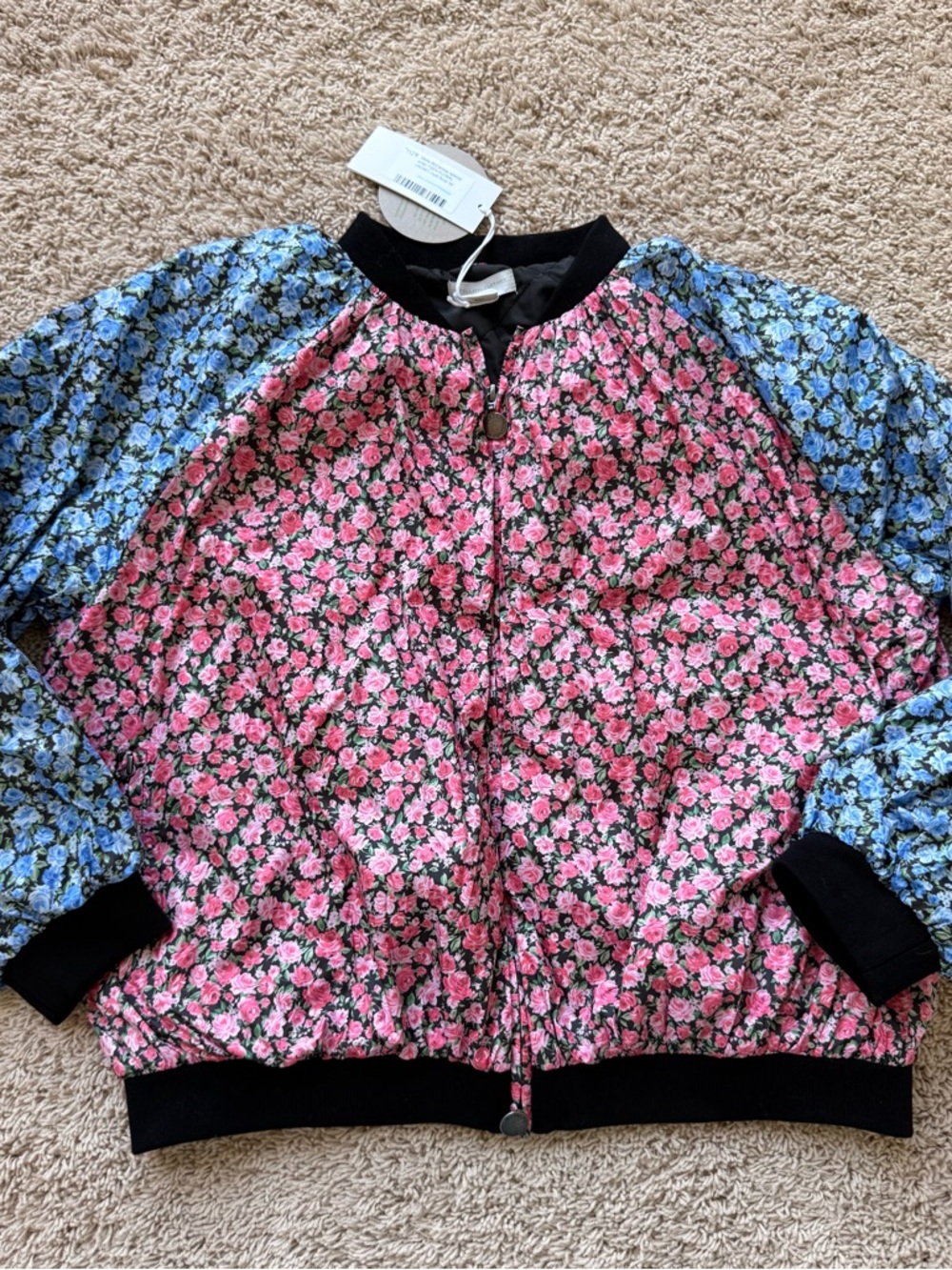 Stella McCartney Kids Floral Bomber Jacket - Pink & Blue